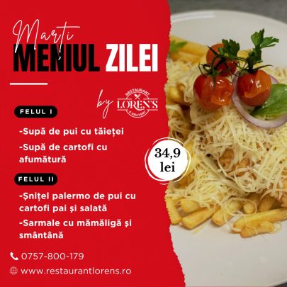 meniul zilei marti