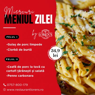 meniul zilei miercuri